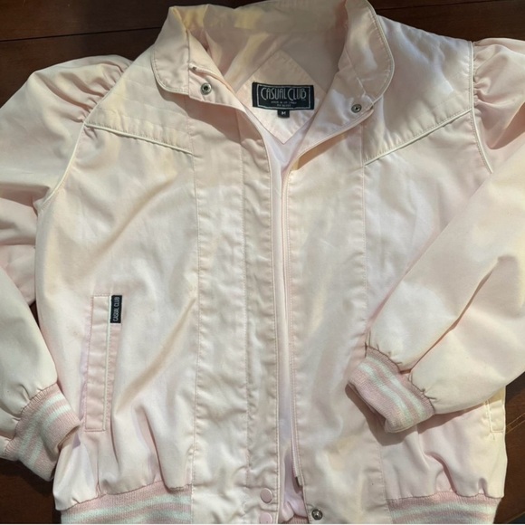 Vintage Casual Club Light Pink Jacket Grease style bomber jacket - Picture 1 of 7